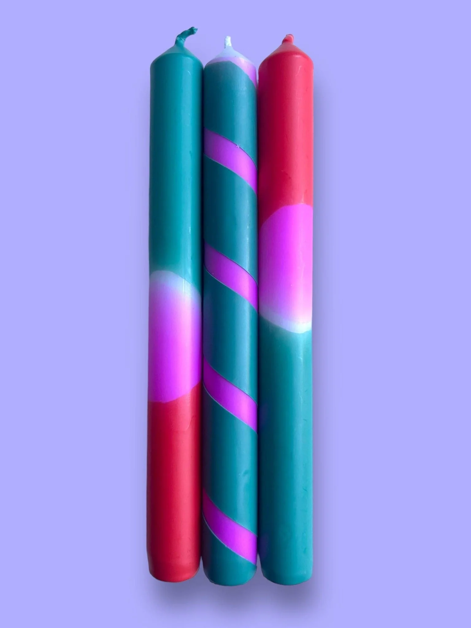 Tropical Fiesta - Dip Dye Dinner Candle Trio - Image 2