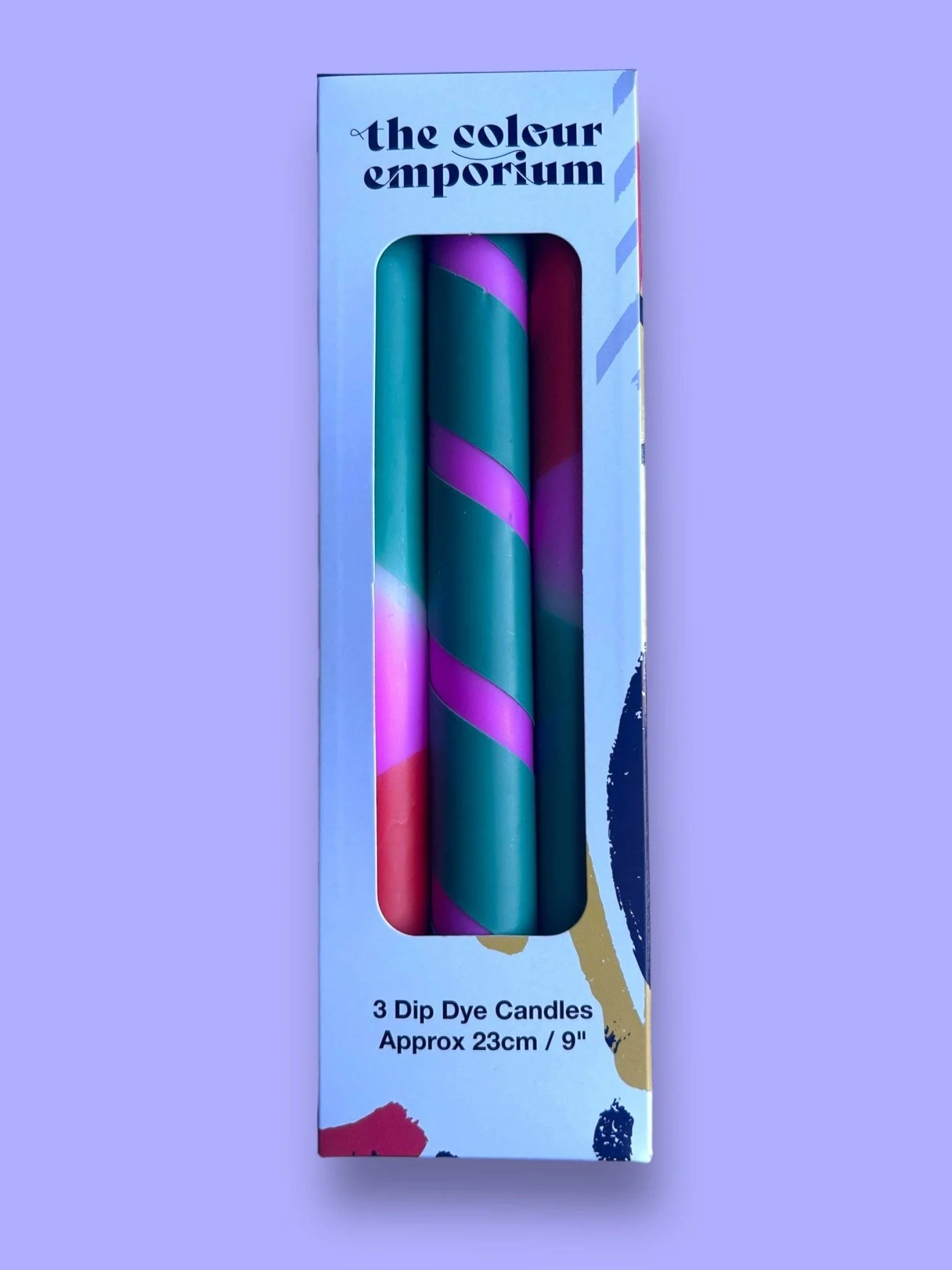 Tropical Fiesta - Dip Dye Dinner Candle Trio - Image 3