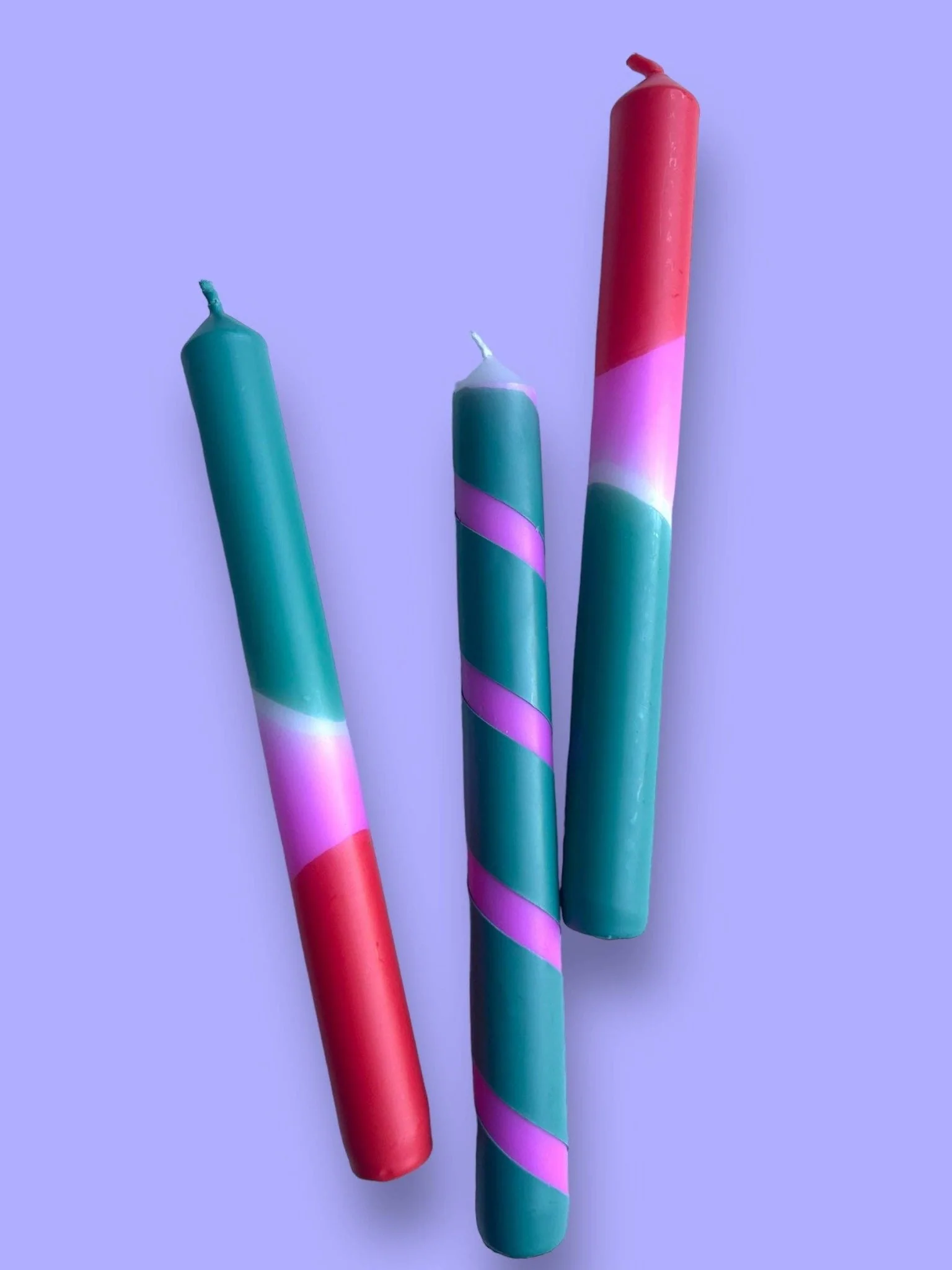 Tropical Fiesta - Dip Dye Dinner Candle Trio - Image 4