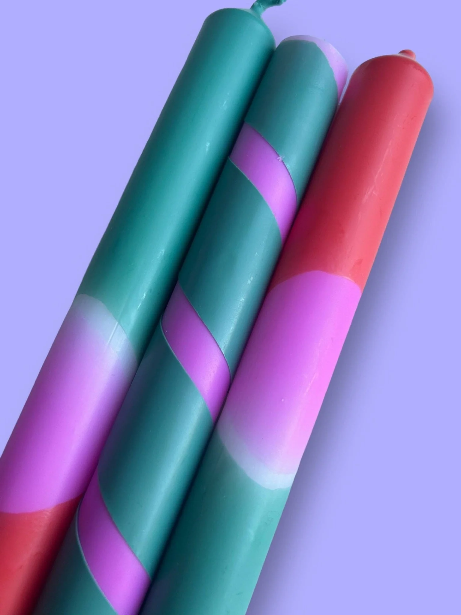 Tropical Fiesta - Dip Dye Dinner Candle Trio - Image 5