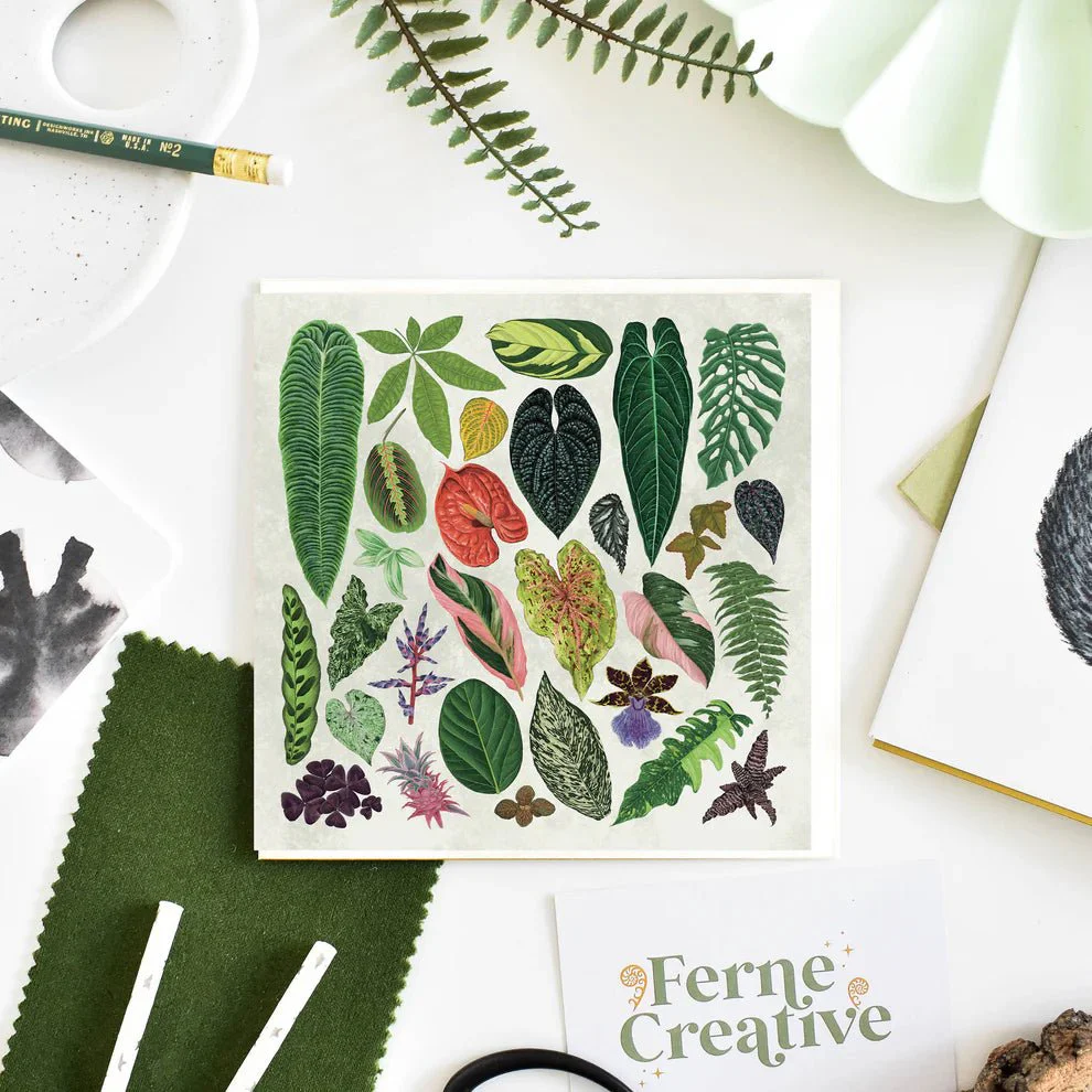 Tropical Houseplants Illustrated Greetings Card [Beneath the Canopy RHS Collab]