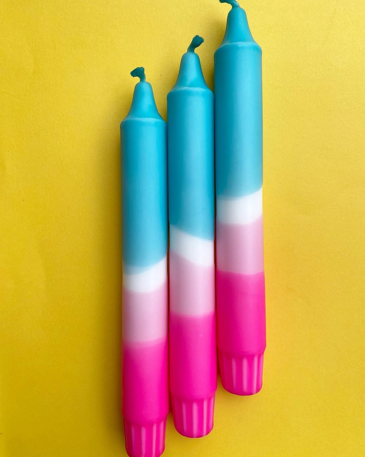 Turquoise Flamingo - Dip Dye Dinner Candle Trio - Image 2