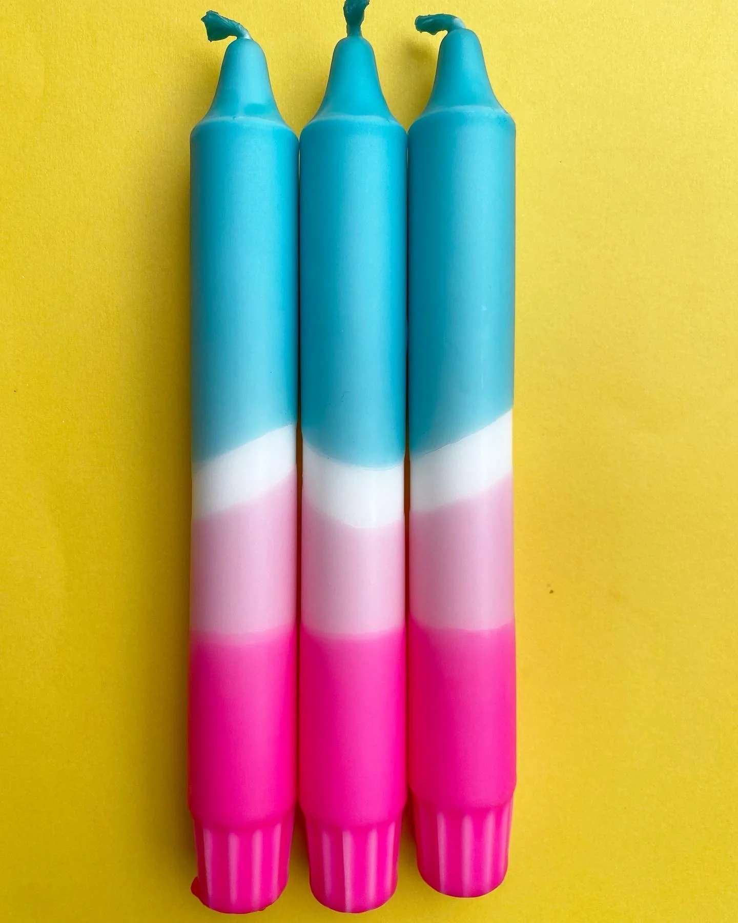Turquoise Flamingo - Dip Dye Dinner Candle Trio - Image 3