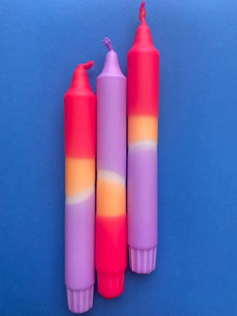 Tutti Frutti - Dip Dye Dinner Candle Trio - Image 3
