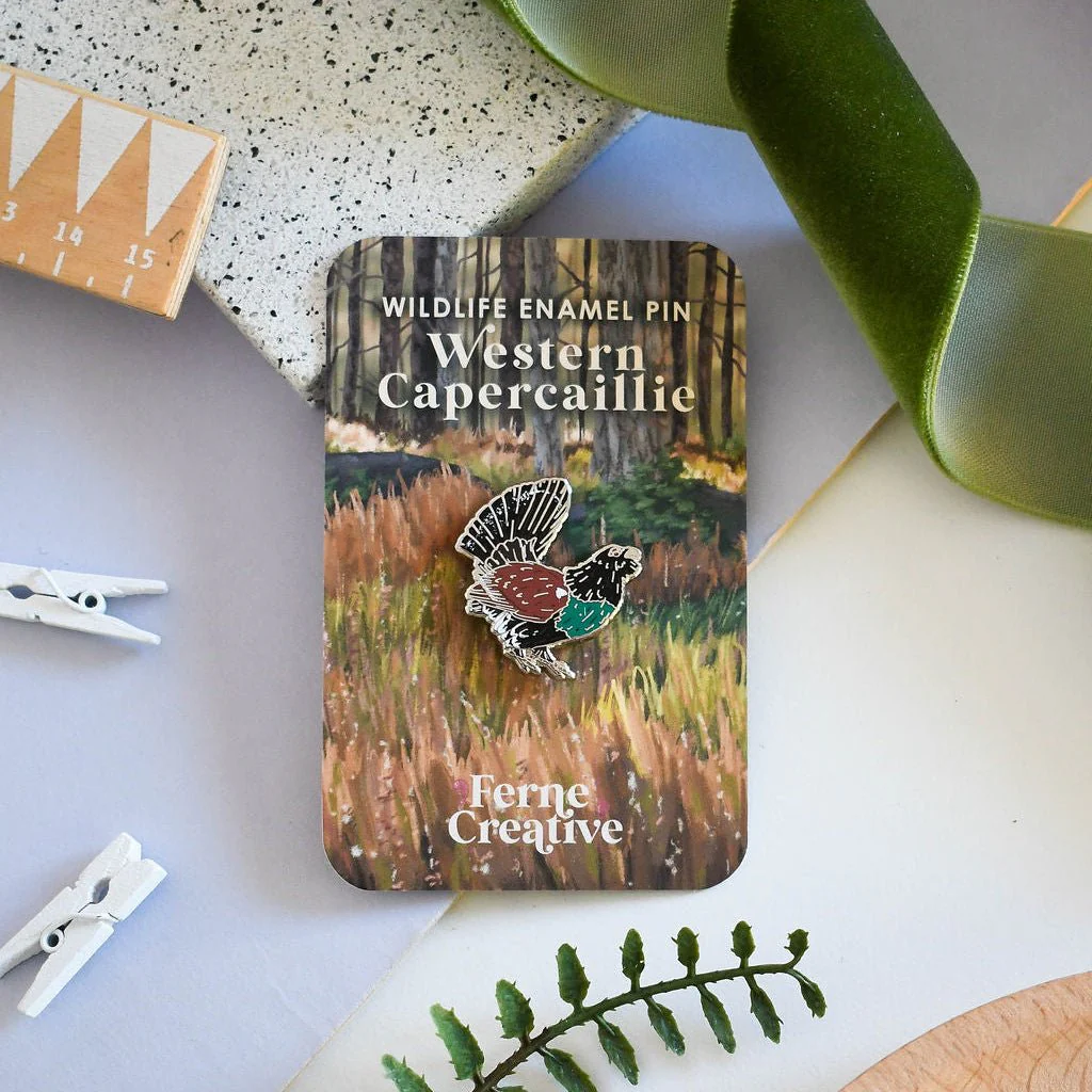 Western Capercaillie Enamel Pin – Designed by Ferne Creative