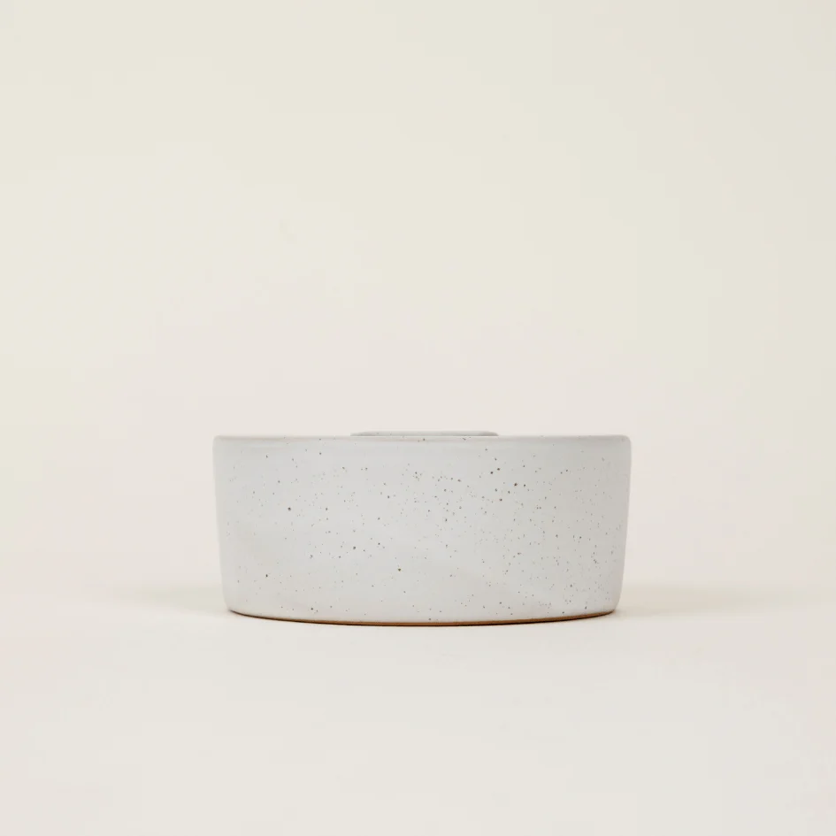 White Speckle 7/8” Candle Holder - Image 2