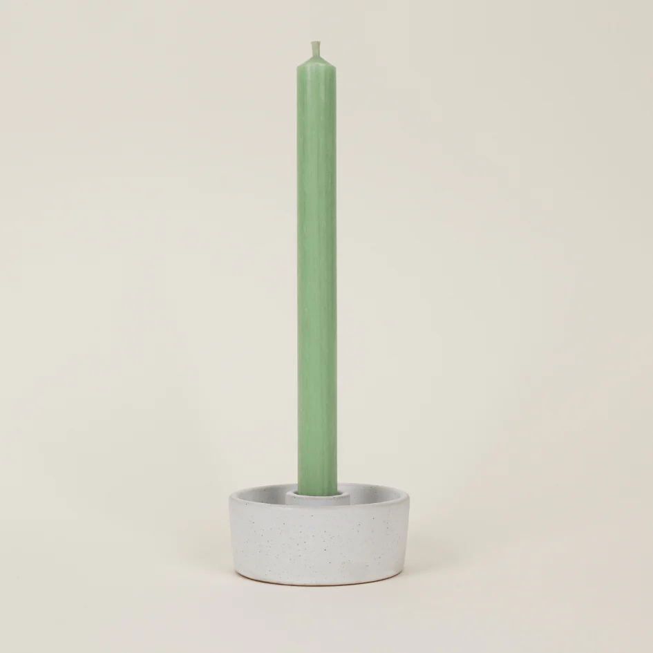 White Speckle 7/8” Candle Holder - Image 4