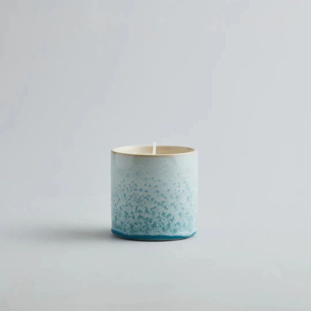Wild Gorse Candle in Light Blue Sea & Shore Ceramic Pot