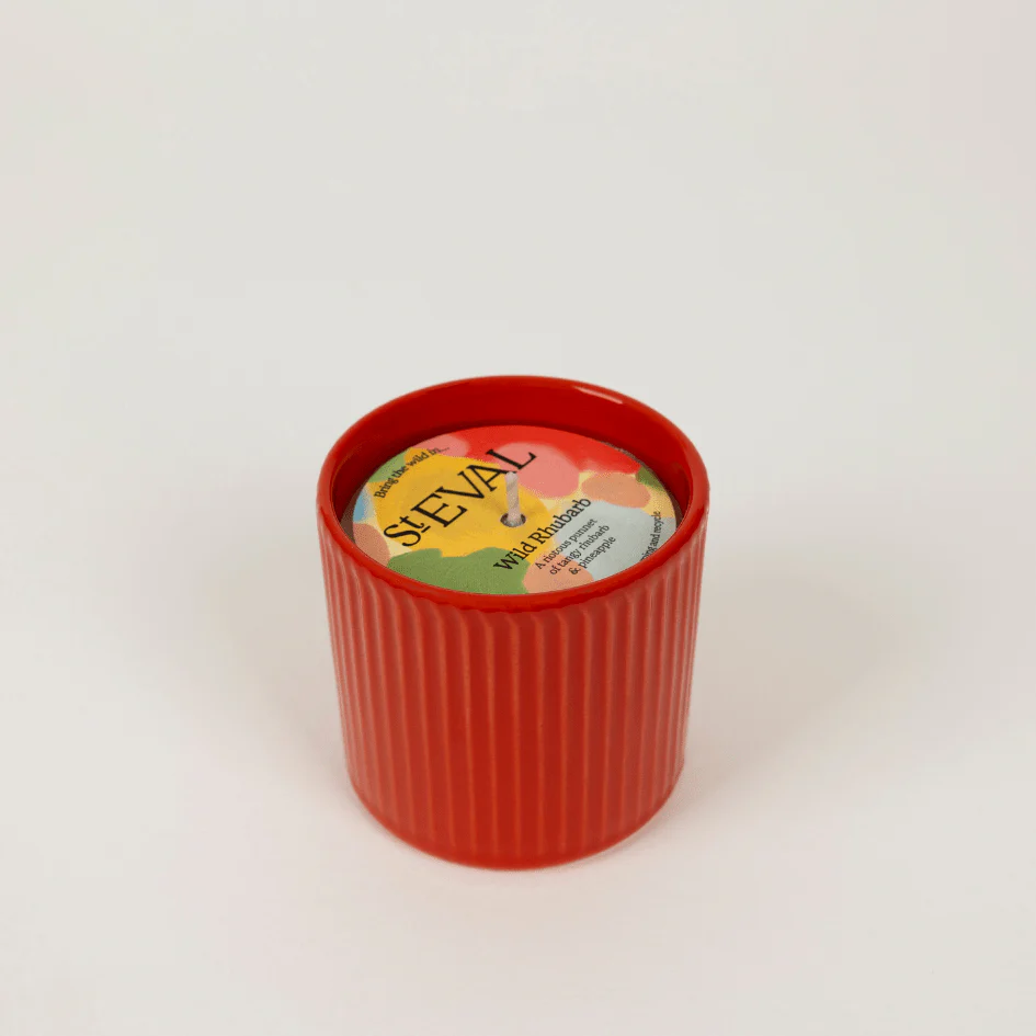 Wild Rhubarb Candle in Ceramic Artist Pot