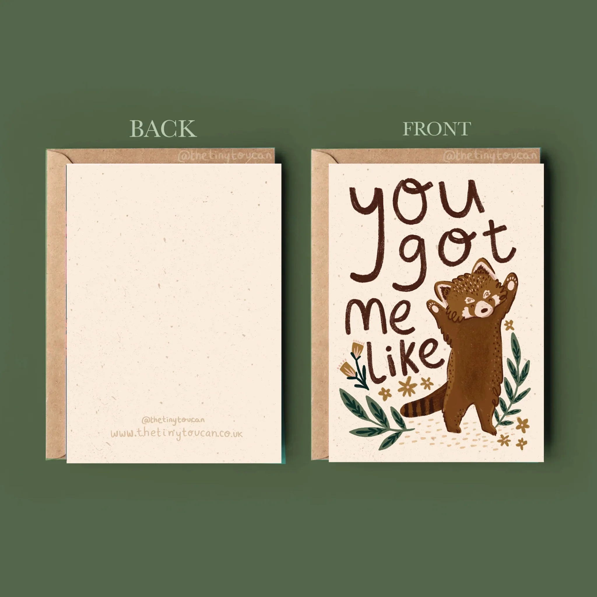 'You Got Me Like' Red Panda Greetings Card - Image 2